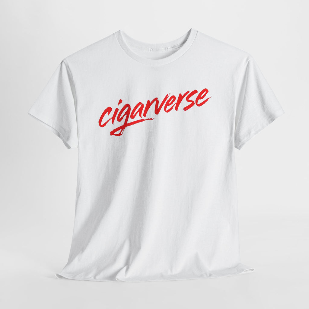 Cigarverse Tee — Retro Script Logo & Galloping Horse Back Print