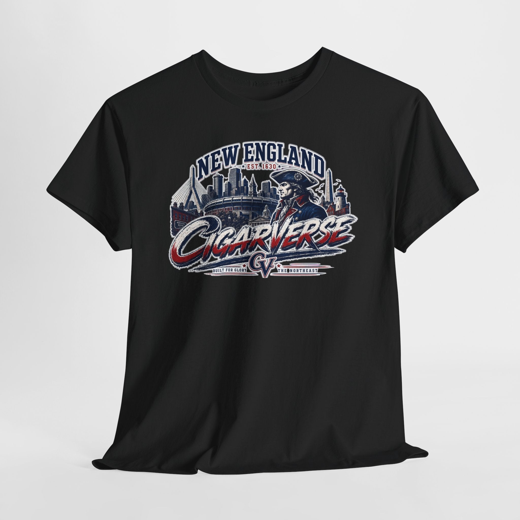 Unisex CIGARVERSE New England T-Shirt — 'NEW ENGLAND CIGARVERSE ' Skyline Graphic Tee