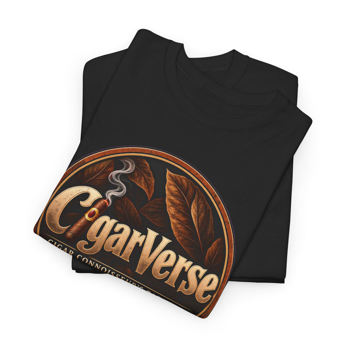 CigarVerse Logo T‑Shirt — Cigar Connoisseur Vintage Badge Tee