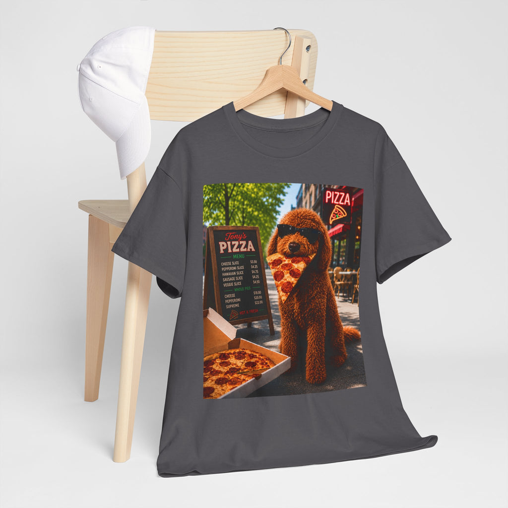 Doodle Pizza Tee — Cute Eating Pizza T-Shirt