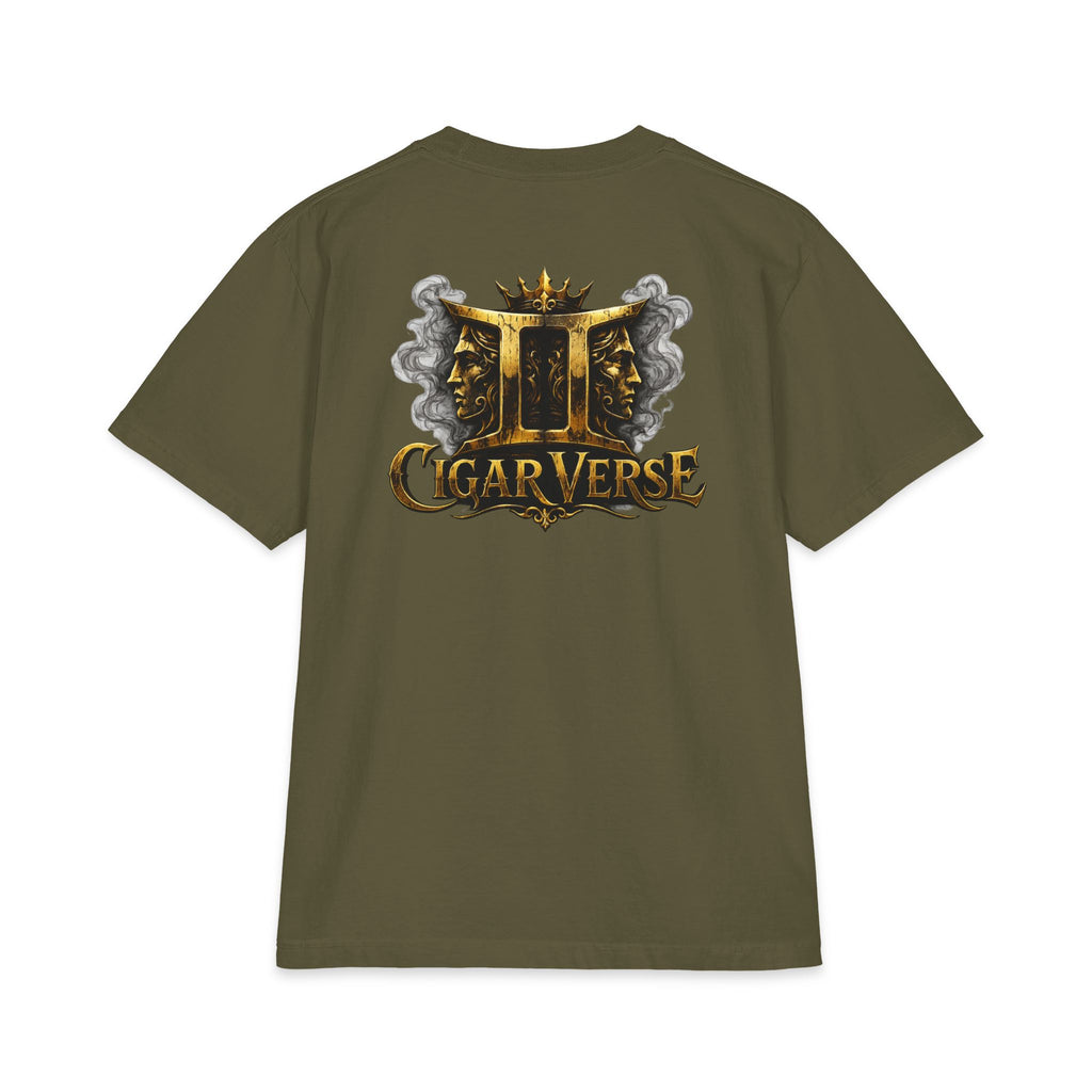 ULTRA PREMIUM HEAVYWEIGHT CigarVerse Graphic T-Shirt — Bold Gold Logo Smoking-Inspired Tee