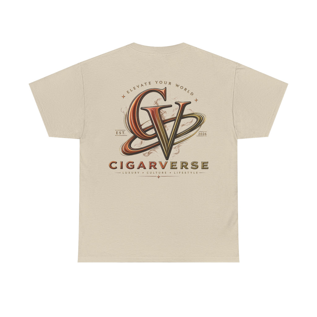 CIGARVERSE Tee — Vintage Script Chest Print Cotton T-Shirt