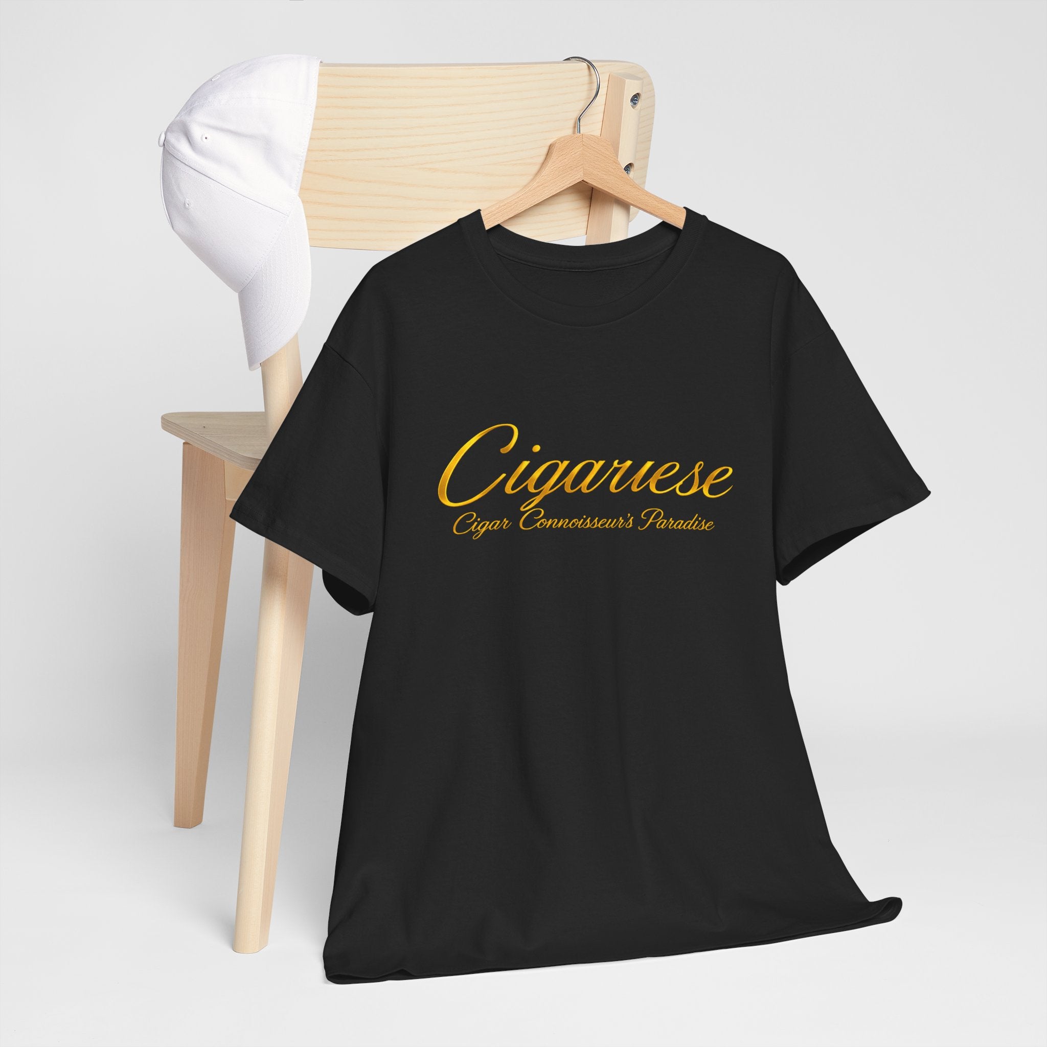 Cigarverse 'Cigar Connoisseurs Paradise’ Gold Logo T-Shirt