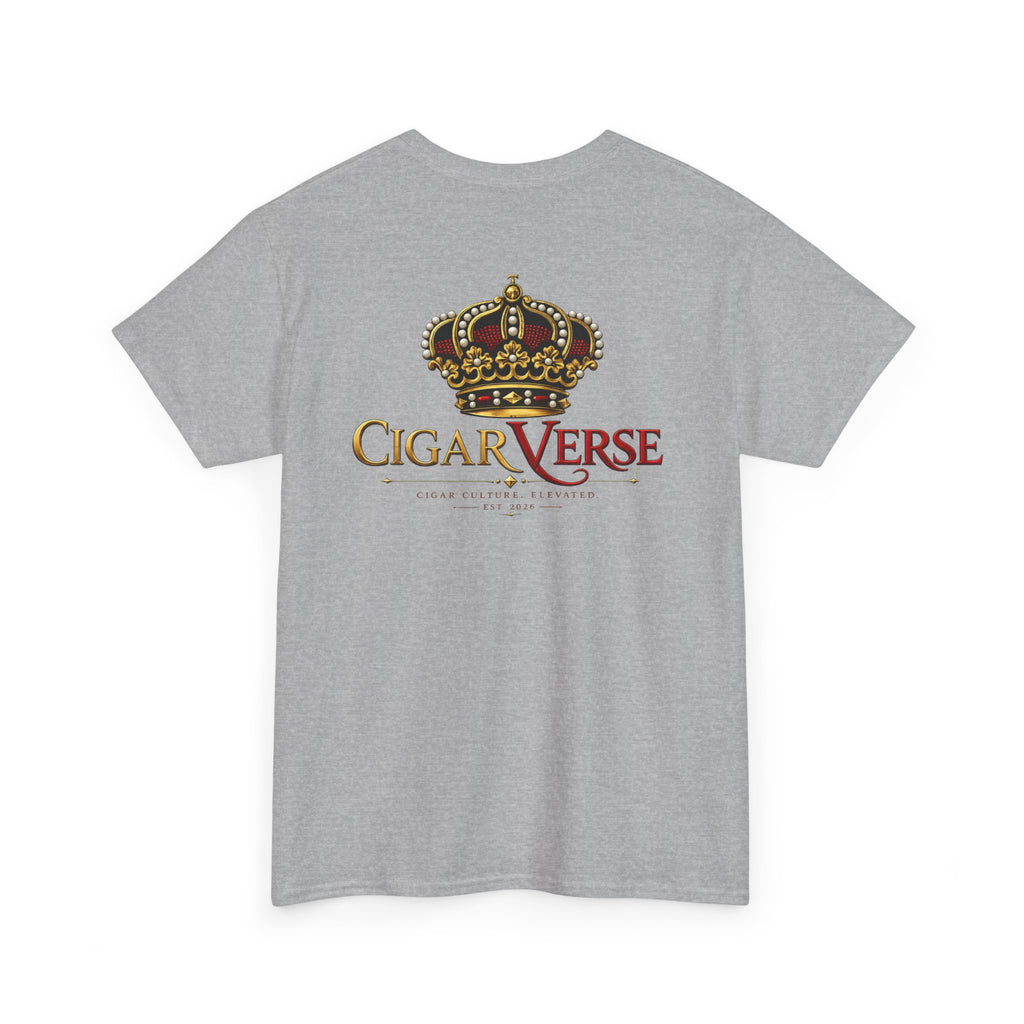 CigarVerse Crown T‑Shirt — Gold Crown Logo Tee for Cigar Lovers