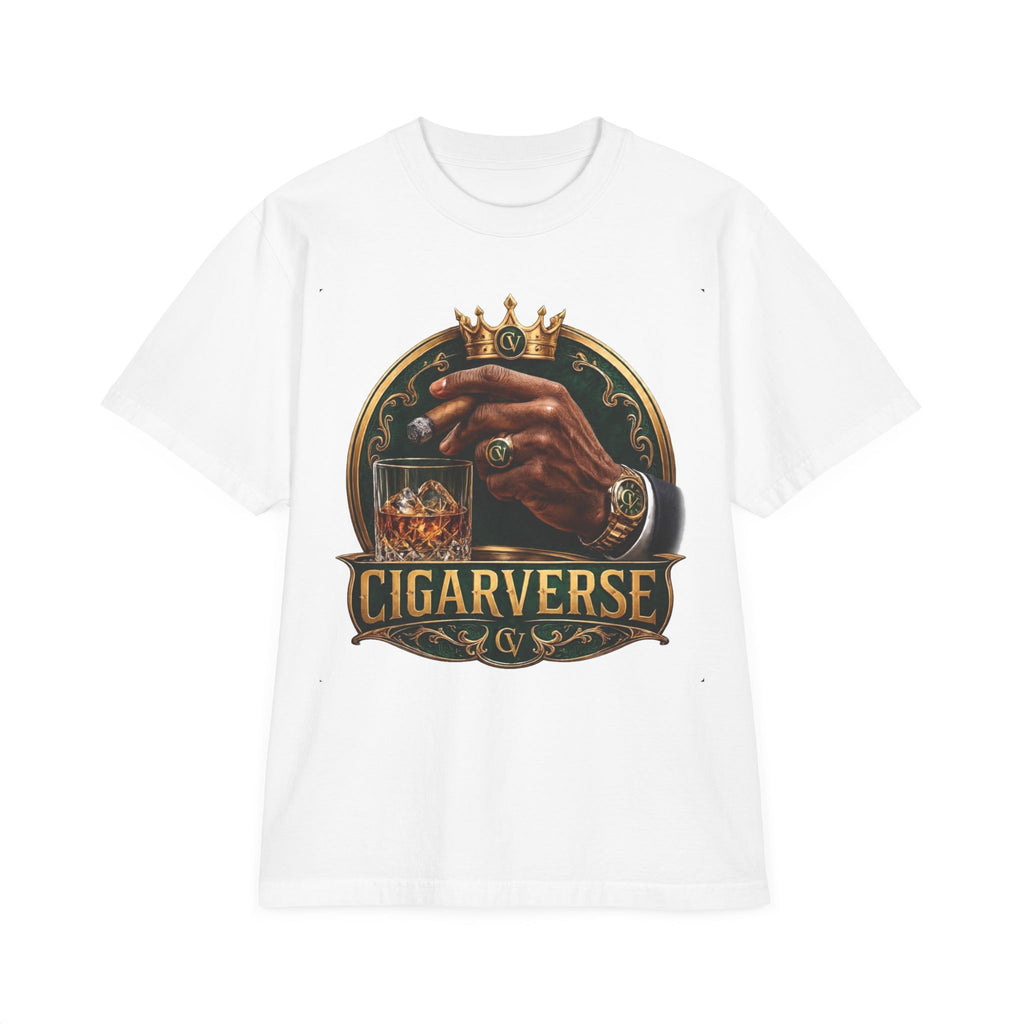 Oversized Premium Max Heavyweight Emerald + Gold Cigarverse Graphic T-Shirt