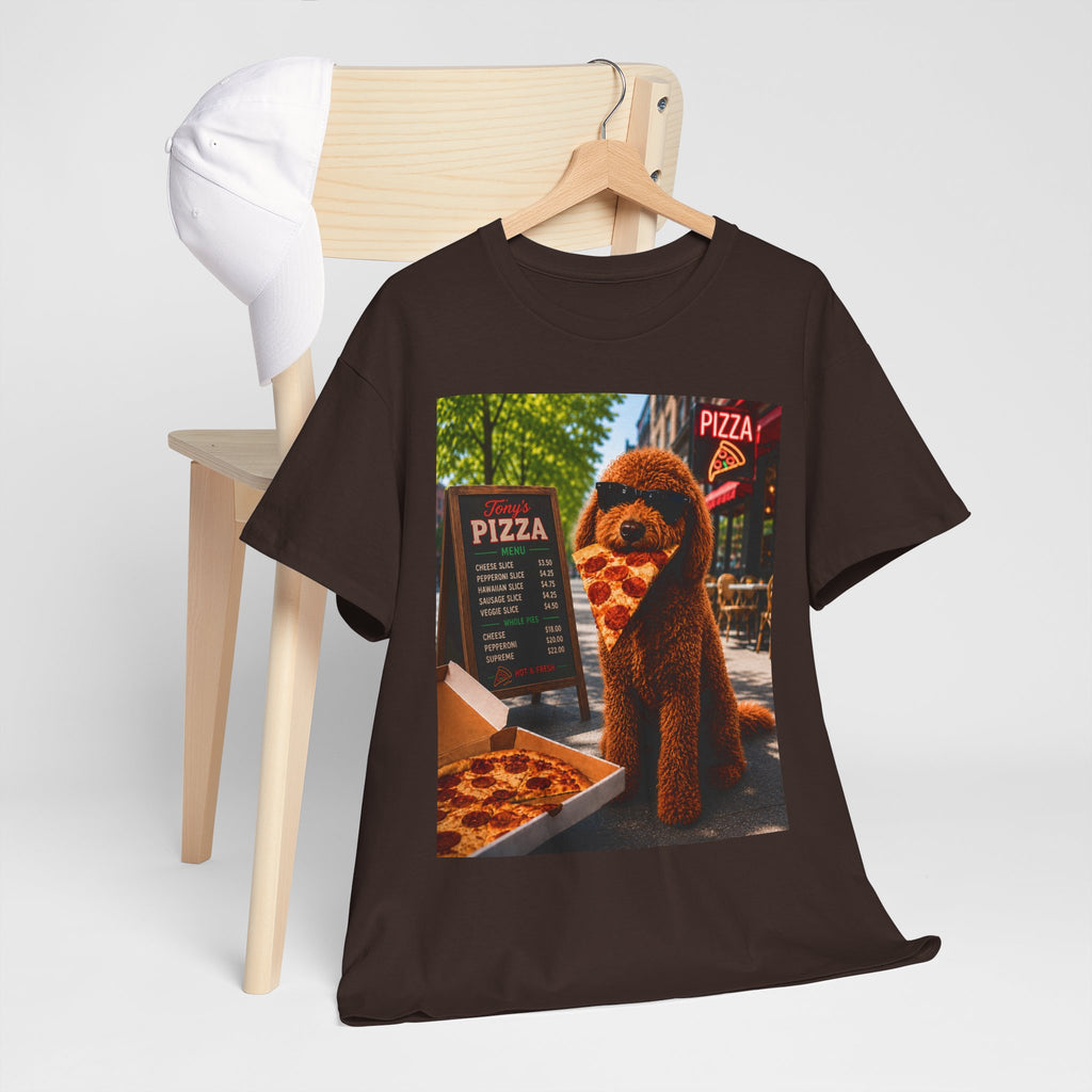 Doodle Pizza Tee — Cute Eating Pizza T-Shirt