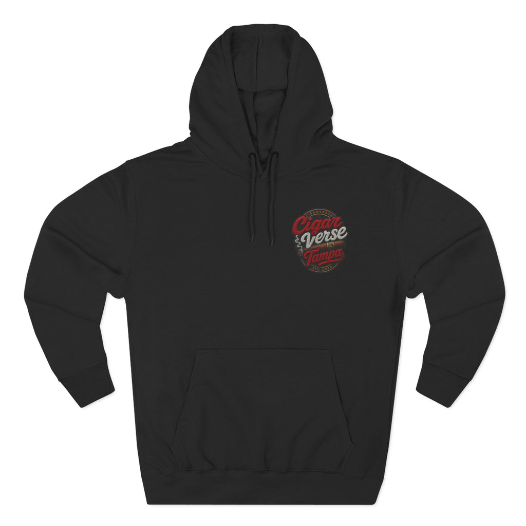 CIGARVERSE Logo Hoodie — Vintage Red Script Chest Print