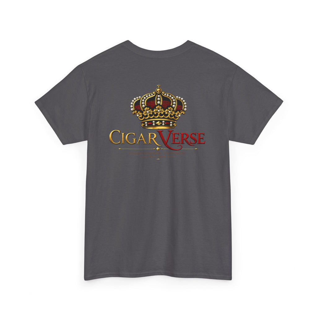 CigarVerse Crown T‑Shirt — Gold Crown Logo Tee for Cigar Lovers