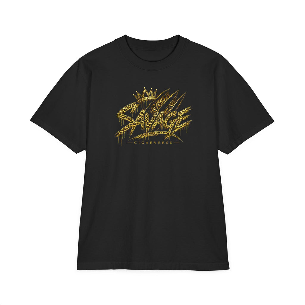 Leopard Print Premium Max Heavyweight CIGARVERSE T-Shirt — 'Stay Fierce' Streetwear Tee