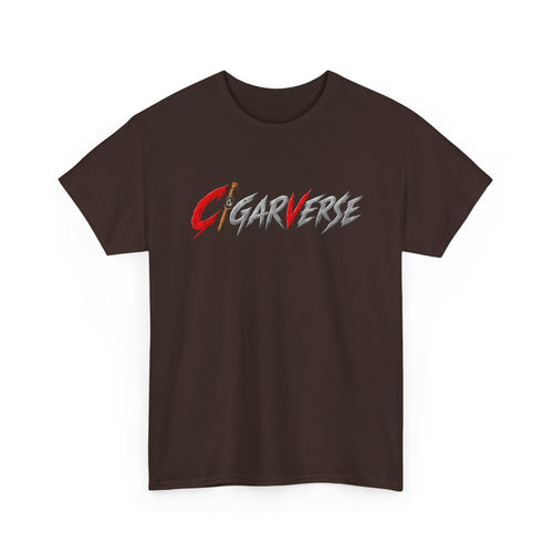 Cigarverse Graphic Tee — Bold Red & Gray Logo T-Shirt