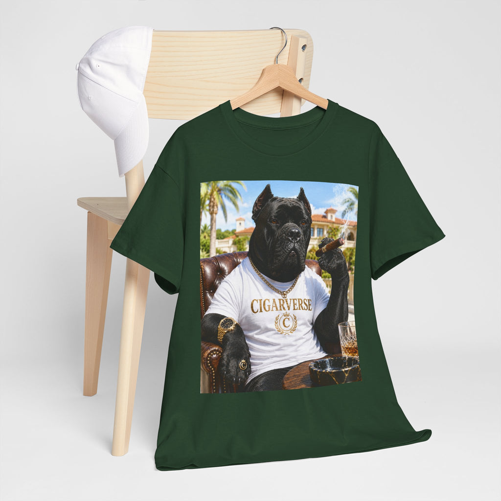 Cigarverse Graphic Tee — Vintage Smoker Dog Artwork