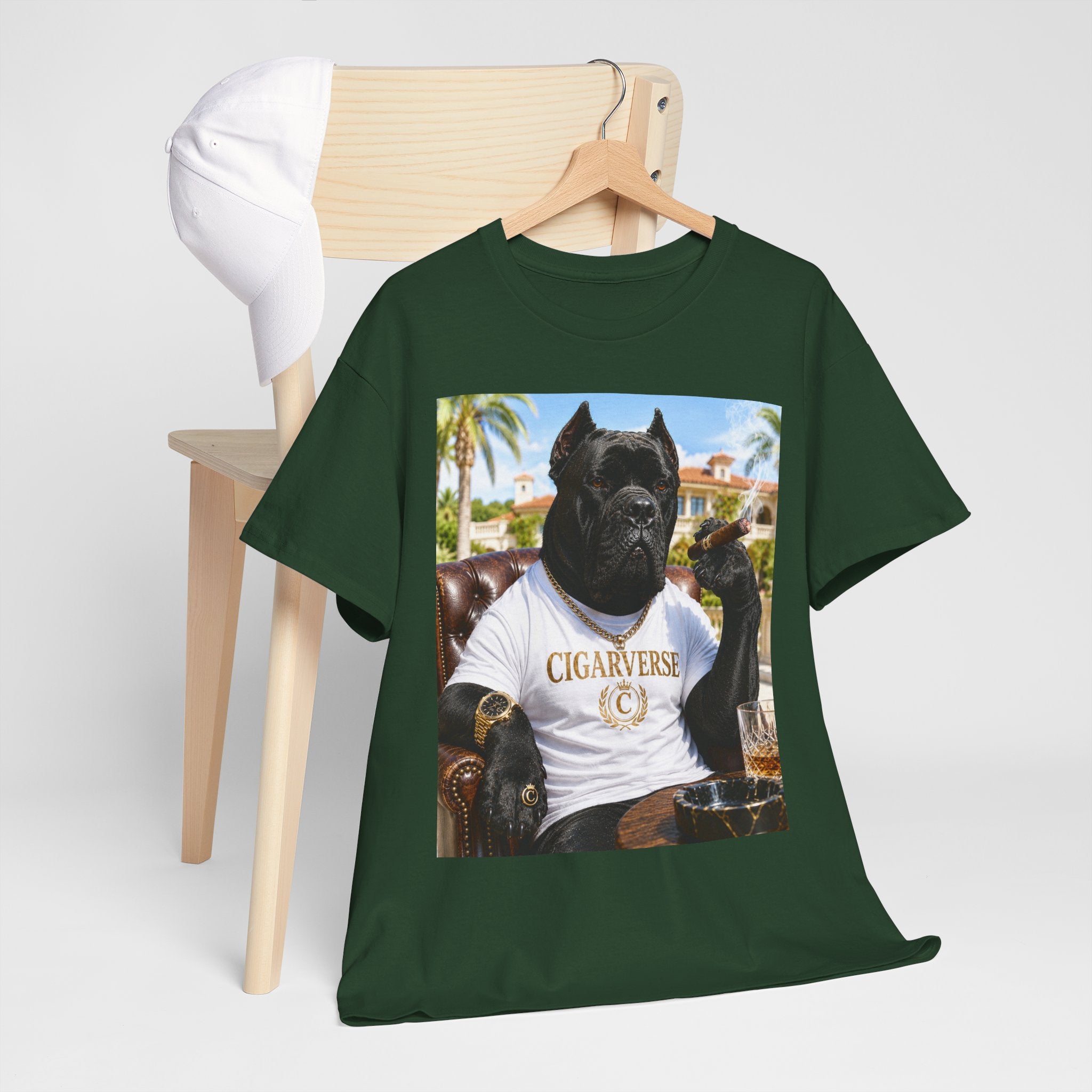 Cigarverse Graphic Tee — Vintage Smoker Dog Artwork