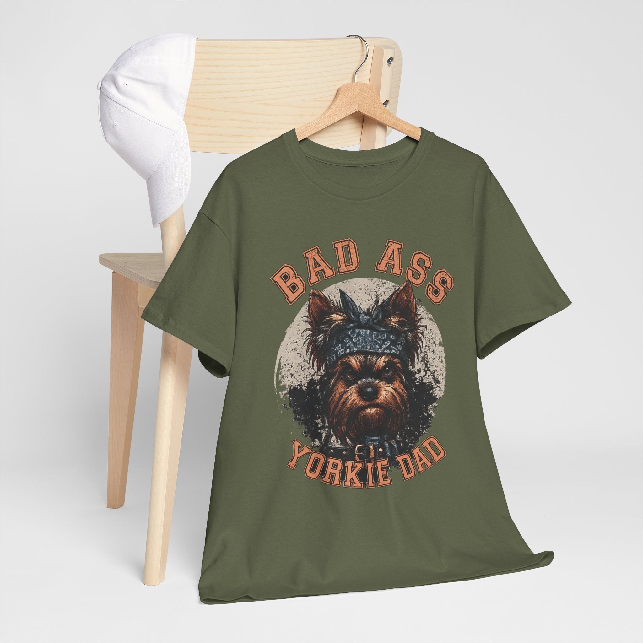 Bad Ass Yorkie Dad T-Shirt — Funny Yorkie Owner Tee