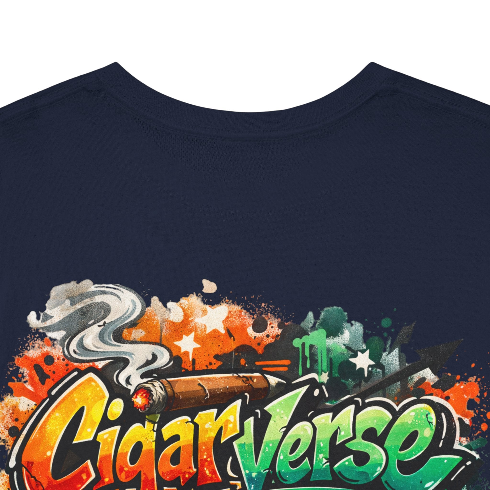 Graphic Tee — 'CigarVerse' Colorful Graffiti Logo T-Shirt