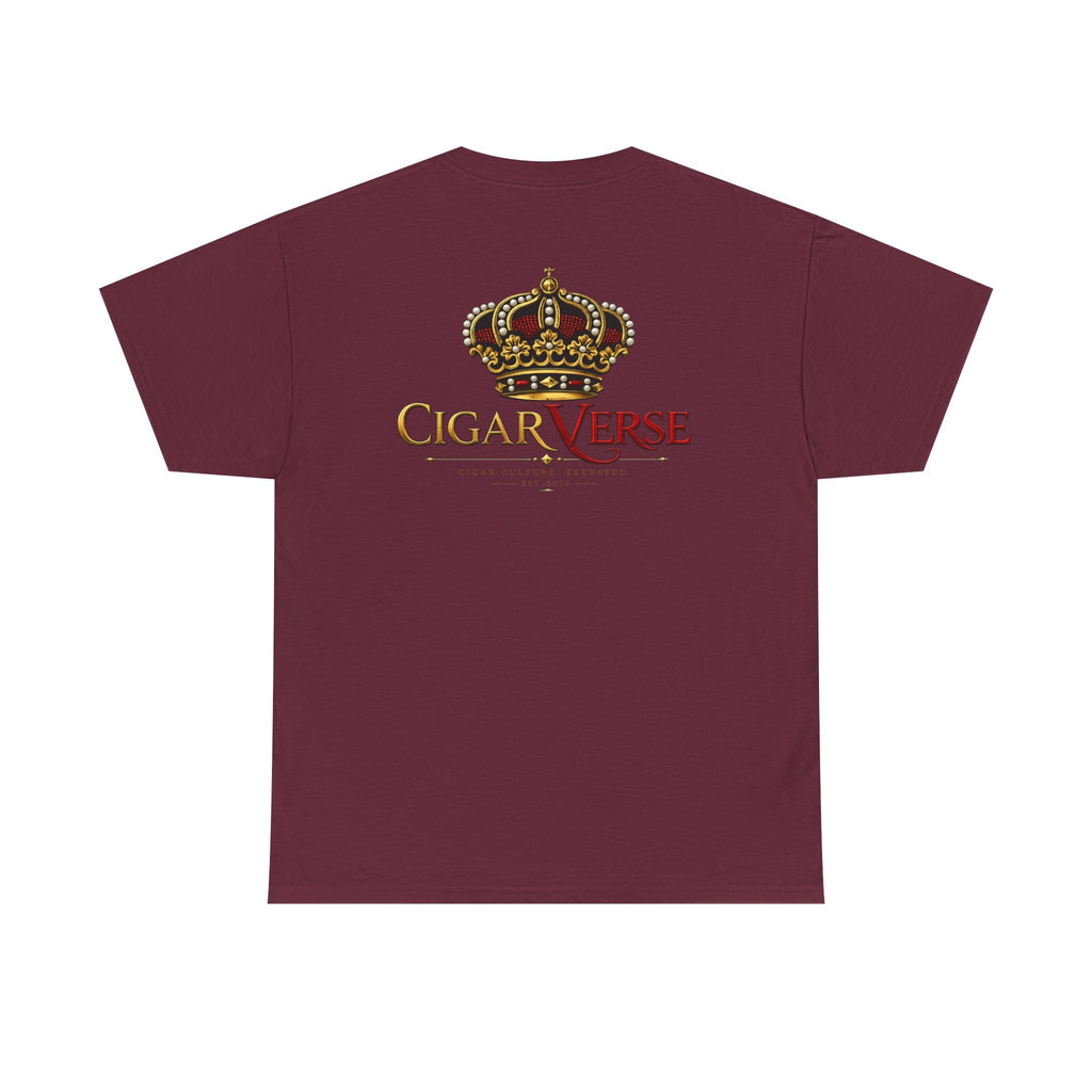 CigarVerse Crown T‑Shirt — Gold Crown Logo Tee for Cigar Lovers