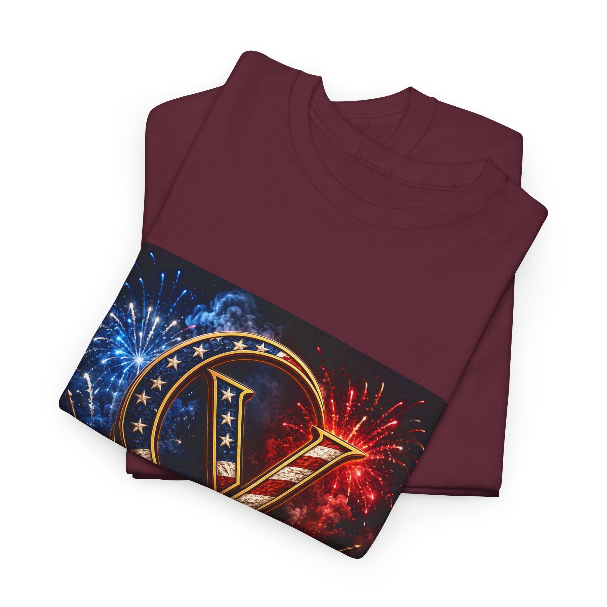 Cigarverse Logo Tee — Patriotic Gold & Flag Emblem Cotton T‑Shirt