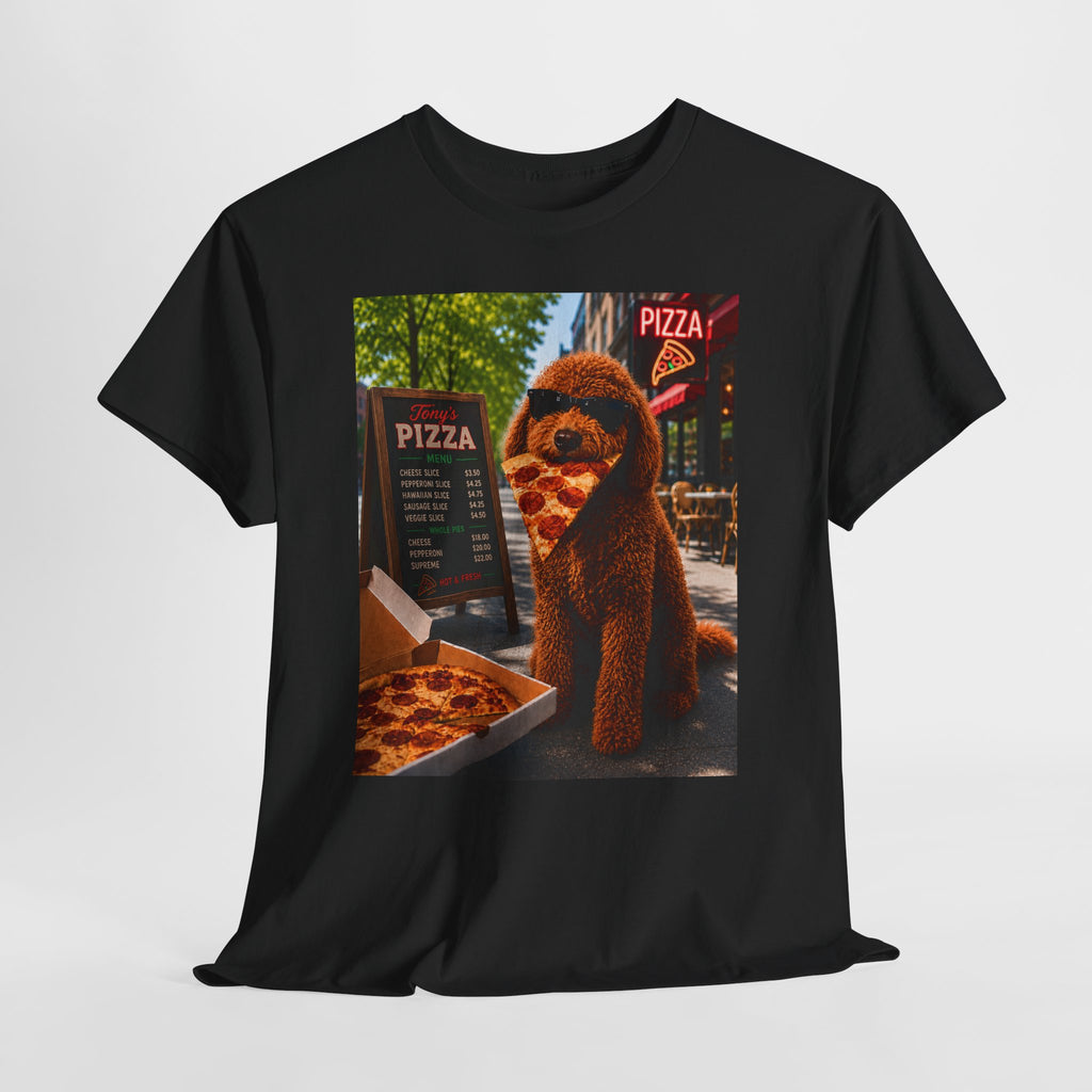 Doodle Pizza Tee — Cute Eating Pizza T-Shirt