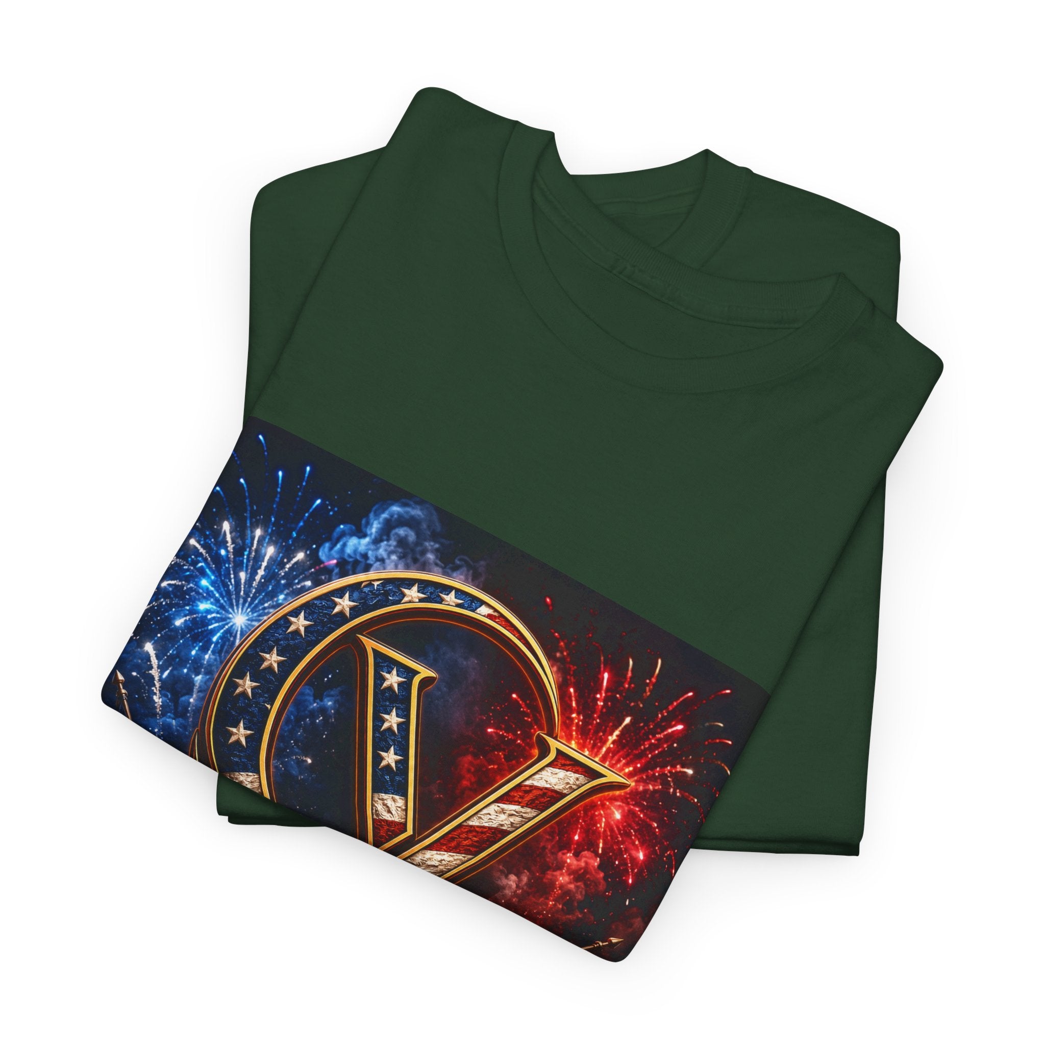 Cigarverse Logo Tee — Patriotic Gold & Flag Emblem Cotton T‑Shirt