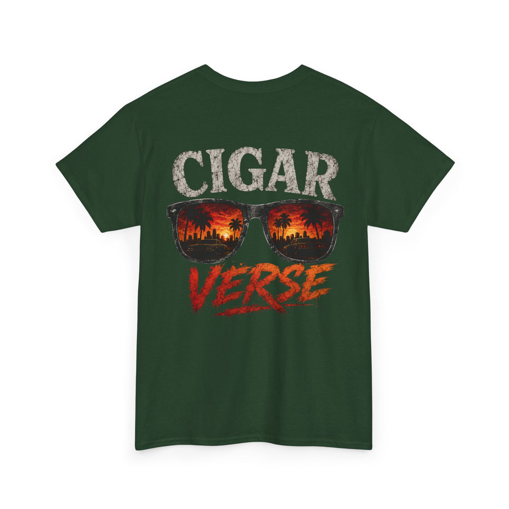 Cigar Verse Graphic Tee — Retro Sunglasses Smoke Design