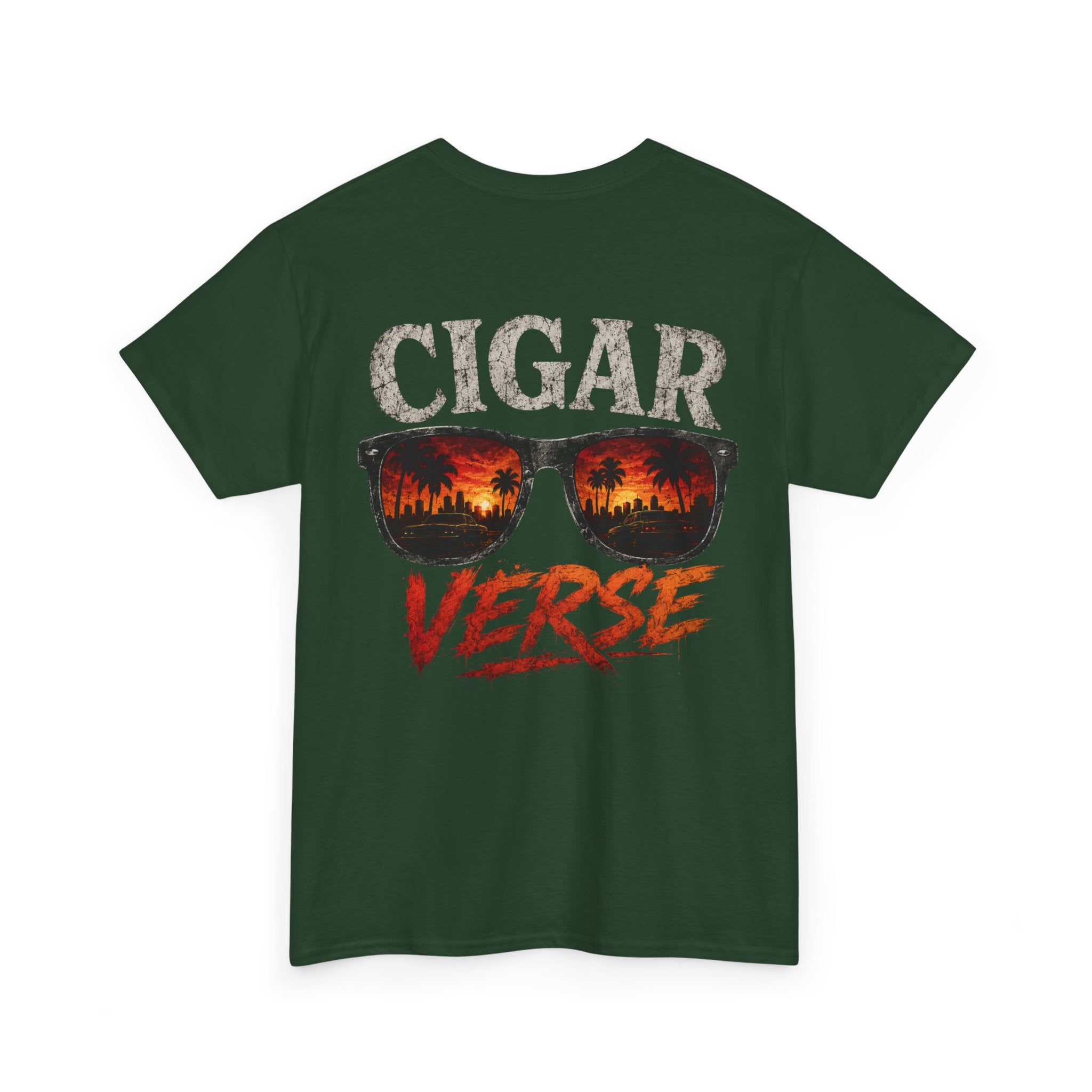 Cigar Verse Graphic Tee — Retro Sunglasses Smoke Design