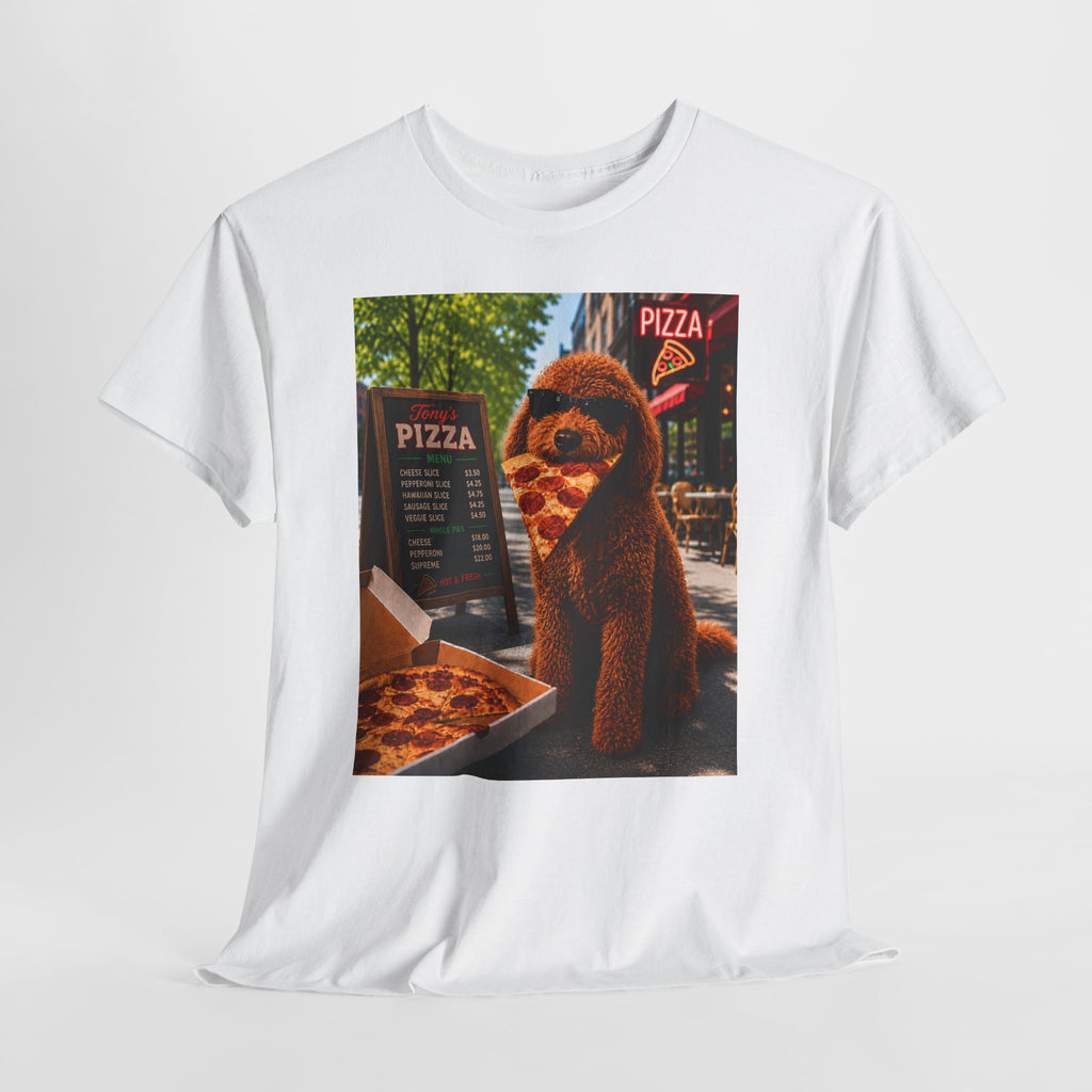 Doodle Pizza Tee — Cute Eating Pizza T-Shirt
