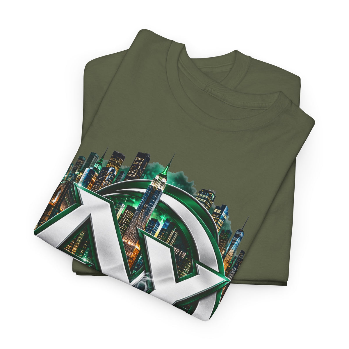 City Nights Logo T‑Shirt — Green Skyline AYY Graphic Tee