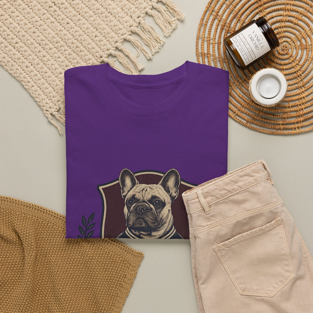 French Bulldog Crest T-Shirt — Vintage Campus Emblem Tee