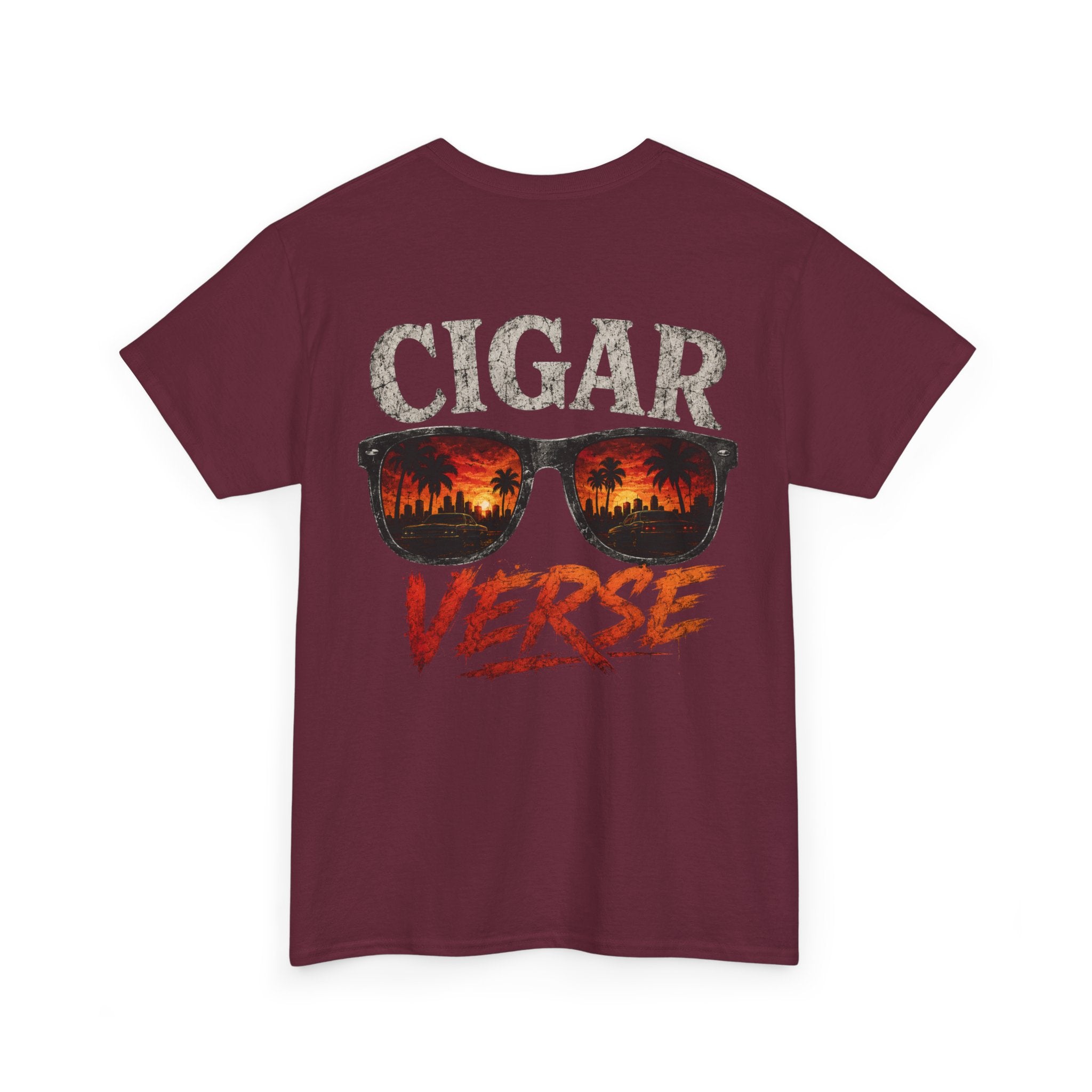 Cigar Verse Graphic Tee — Retro Sunglasses Smoke Design