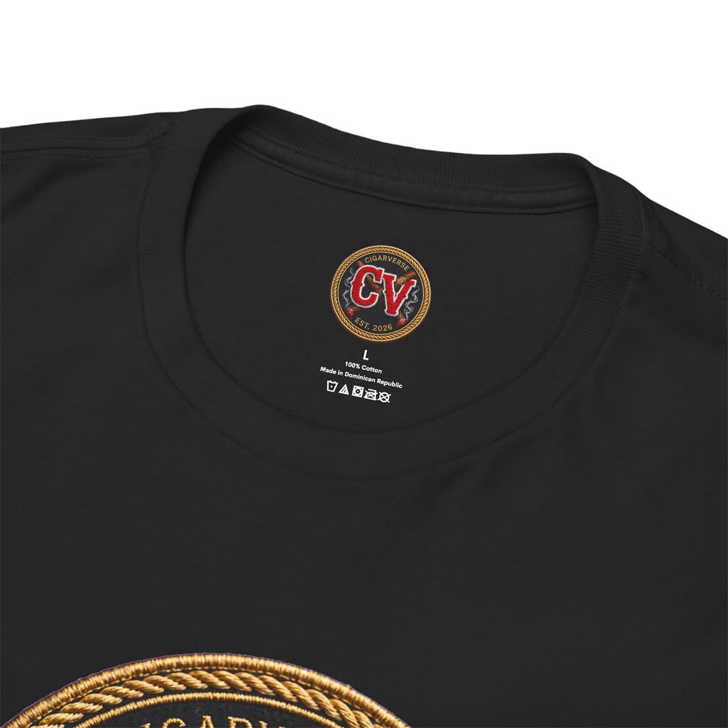 CV Patch Logo Tee — Retro Crest Graphic T-Shirt