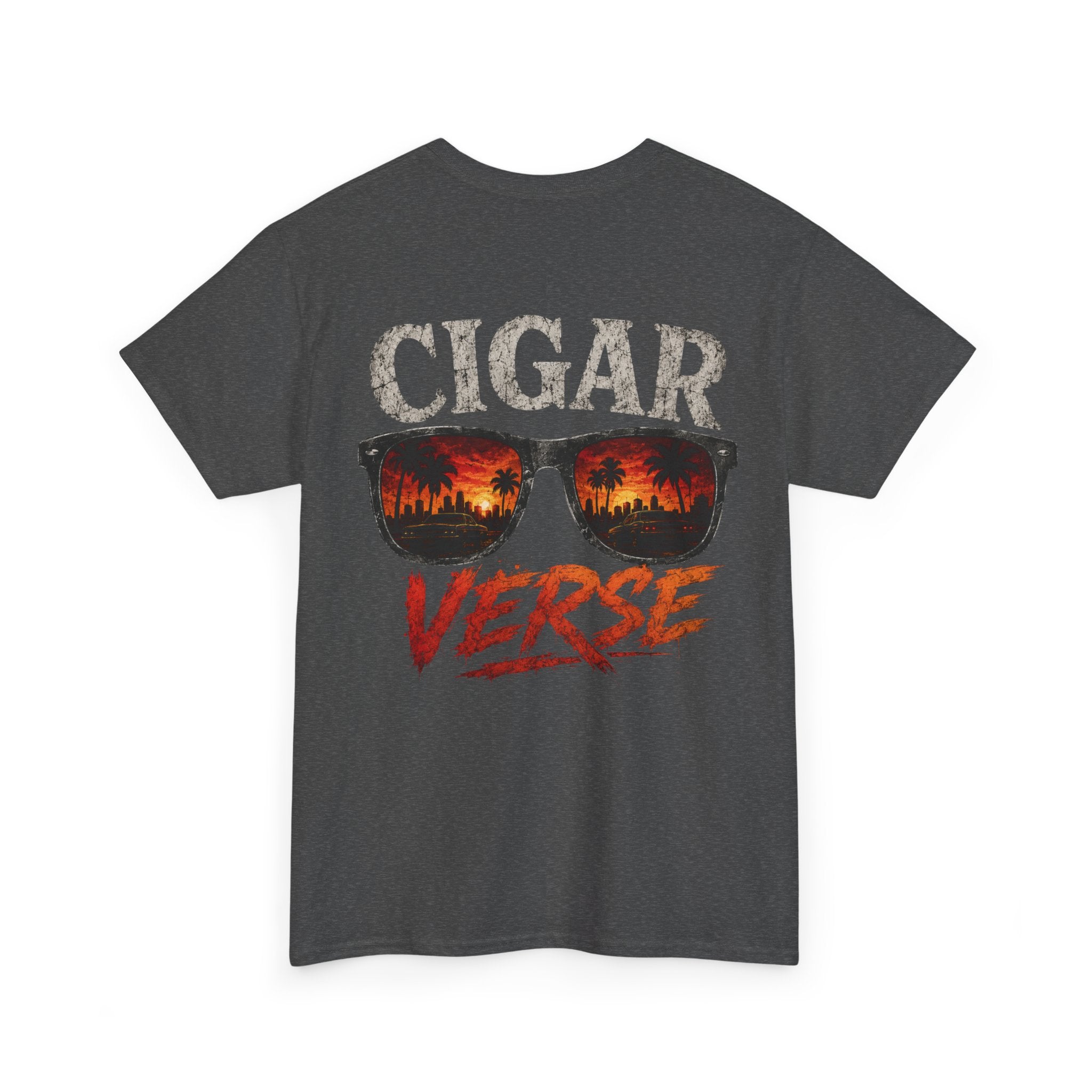 Cigar Verse Graphic Tee — Retro Sunglasses Smoke Design