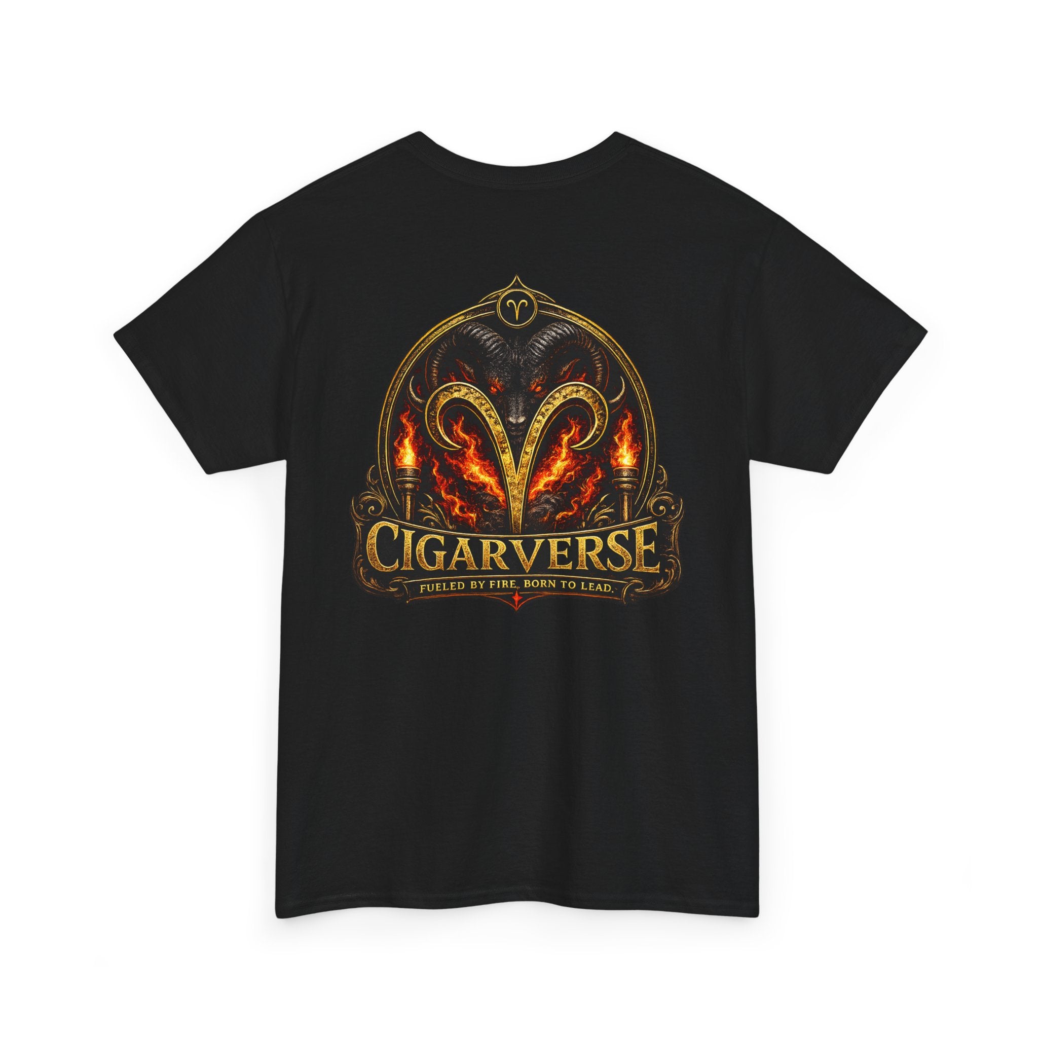 Cigarverse Unisex Graphic Tee — Retro Gold Logo & Dragon Back Design