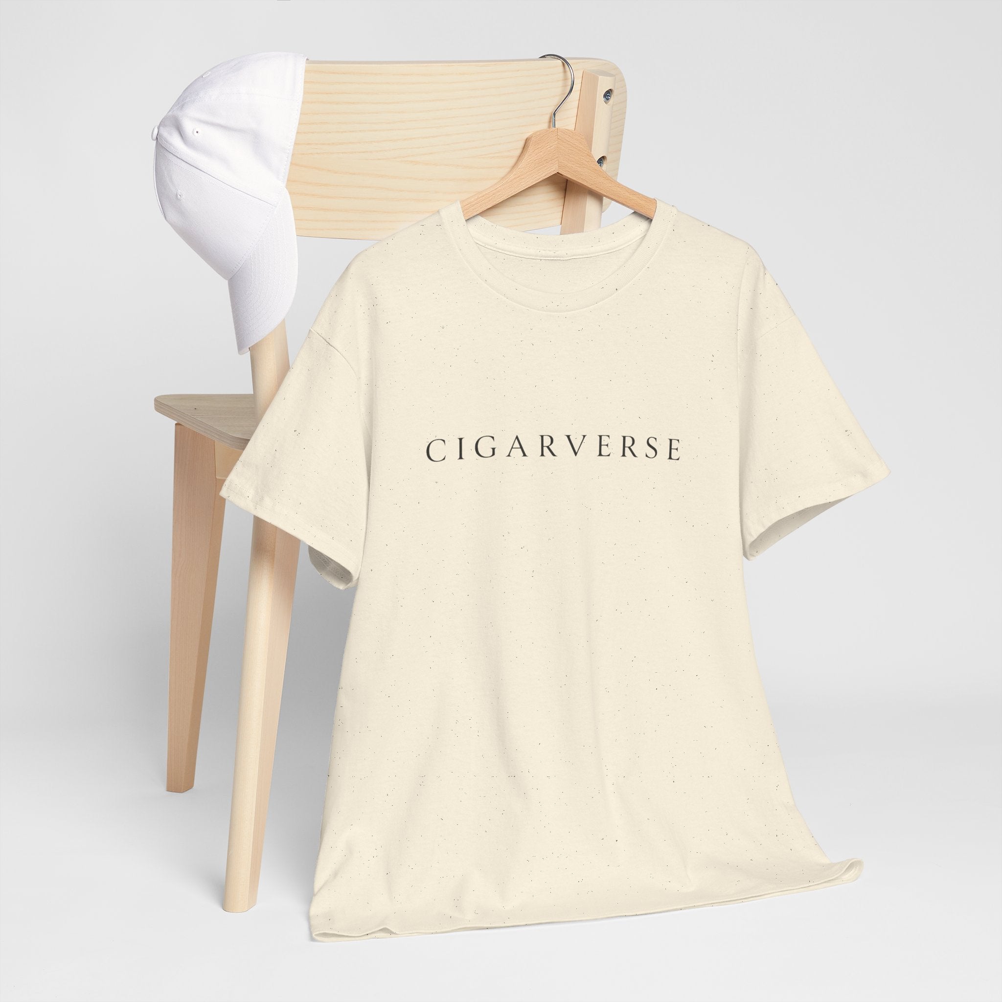 Cigarverse Logo Tee — Minimalist Natural Cotton T-Shirt for Cigar Enthusiasts