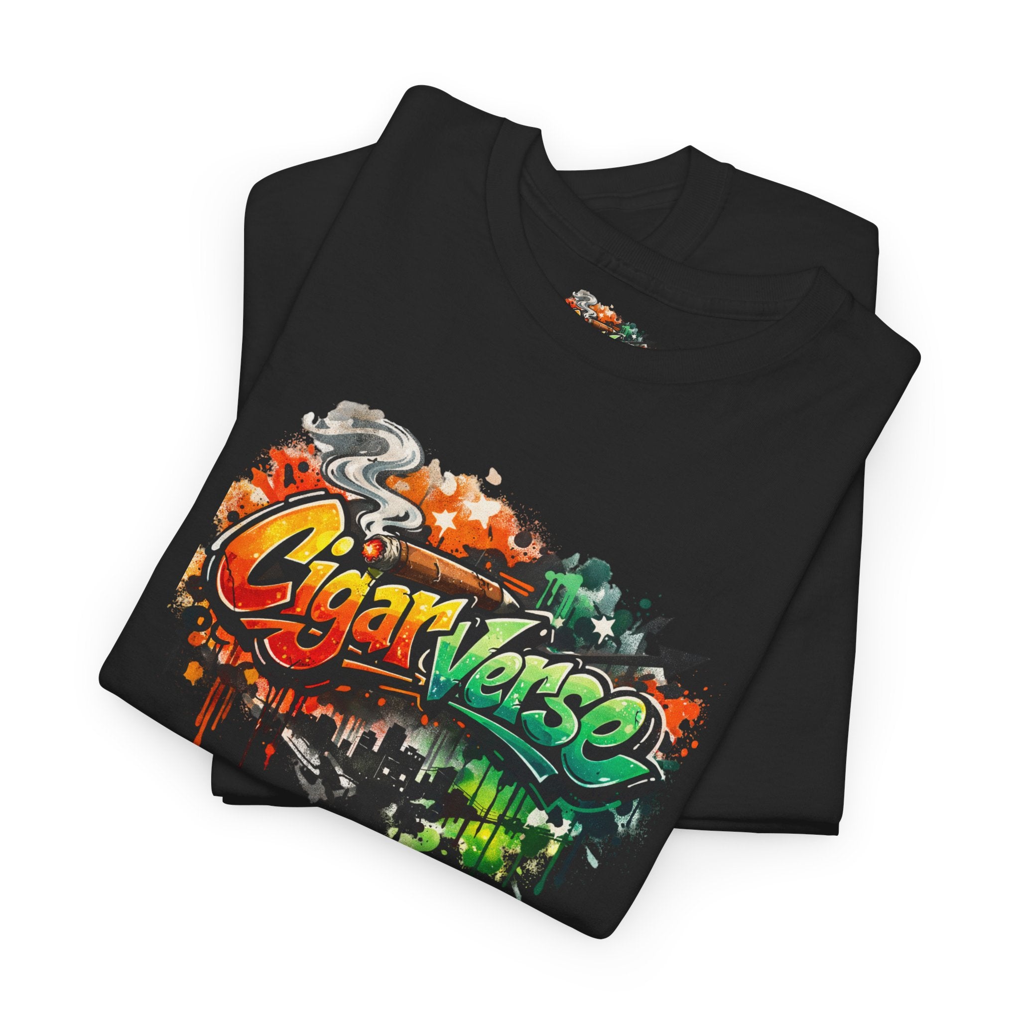 CigarVerse Graffiti Tee - Colorful Art Logo T-Shirt