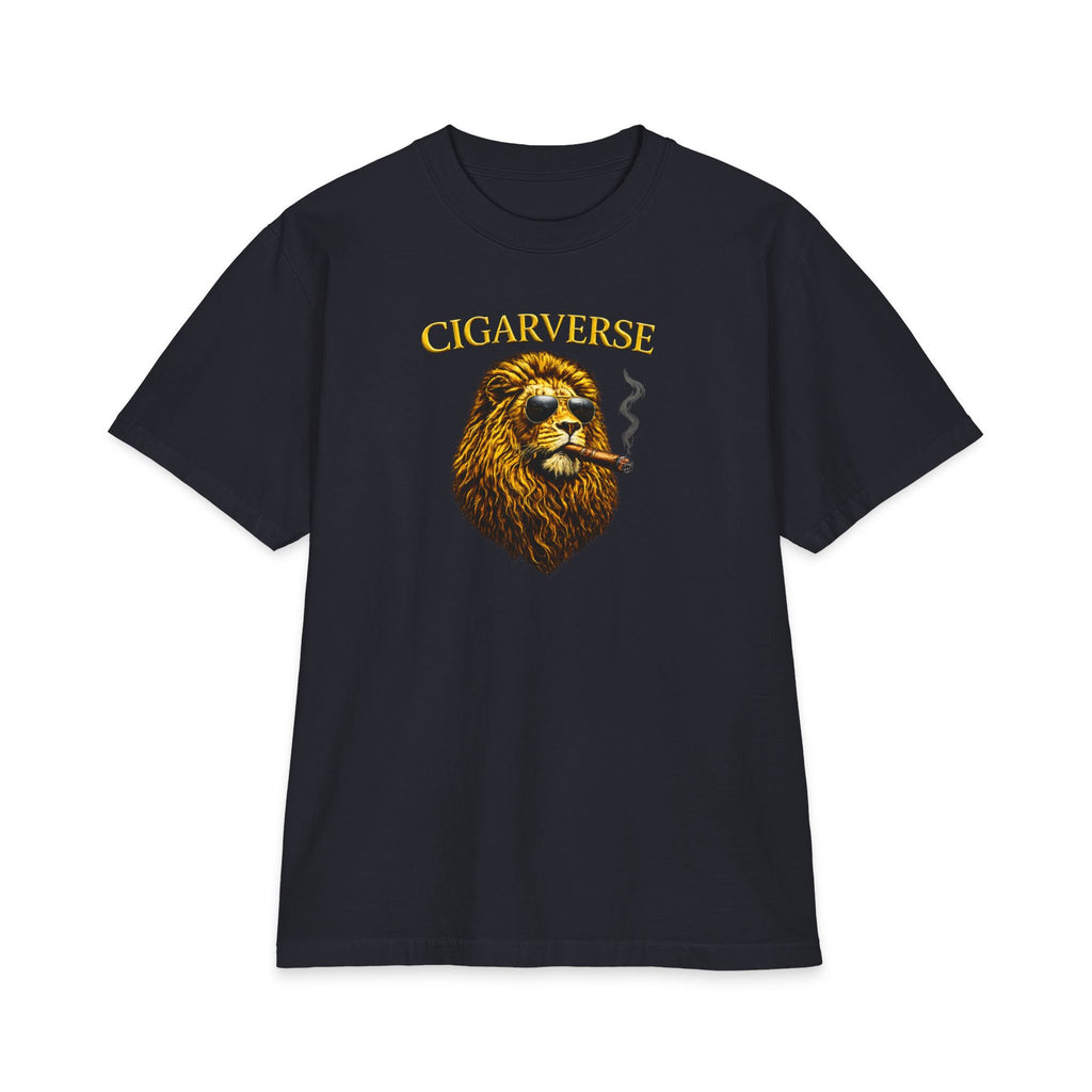 Premium Max Heavyweight Cigarverse Lion T‑Shirt – Vintage Roaring Lion Smoking Cigar Tee