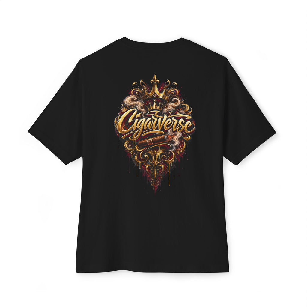 PREMIUM CIGARVERSE Logo Tee — Black Boxy Graphic T‑Shirt