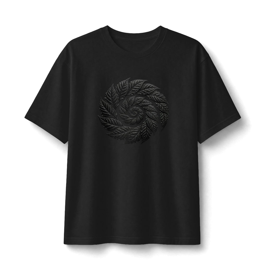 Black Tobacco Spiral Leaf T-Shirt