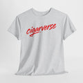 Cigarverse Tee — Retro Script Logo & Galloping Horse Back Print