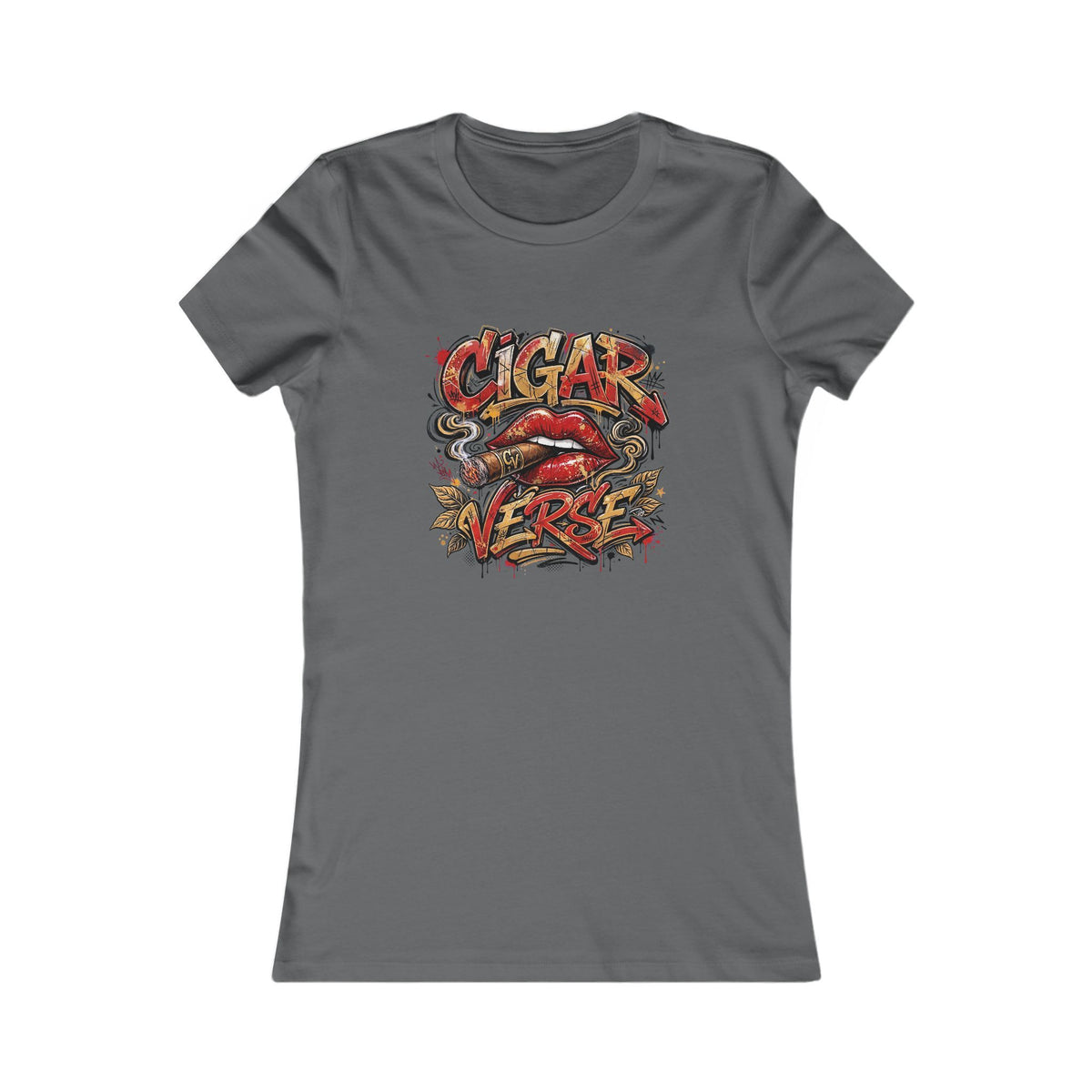 Women's Tee — CIGARVERSE Graphic Lips Vintage Rock Shirt