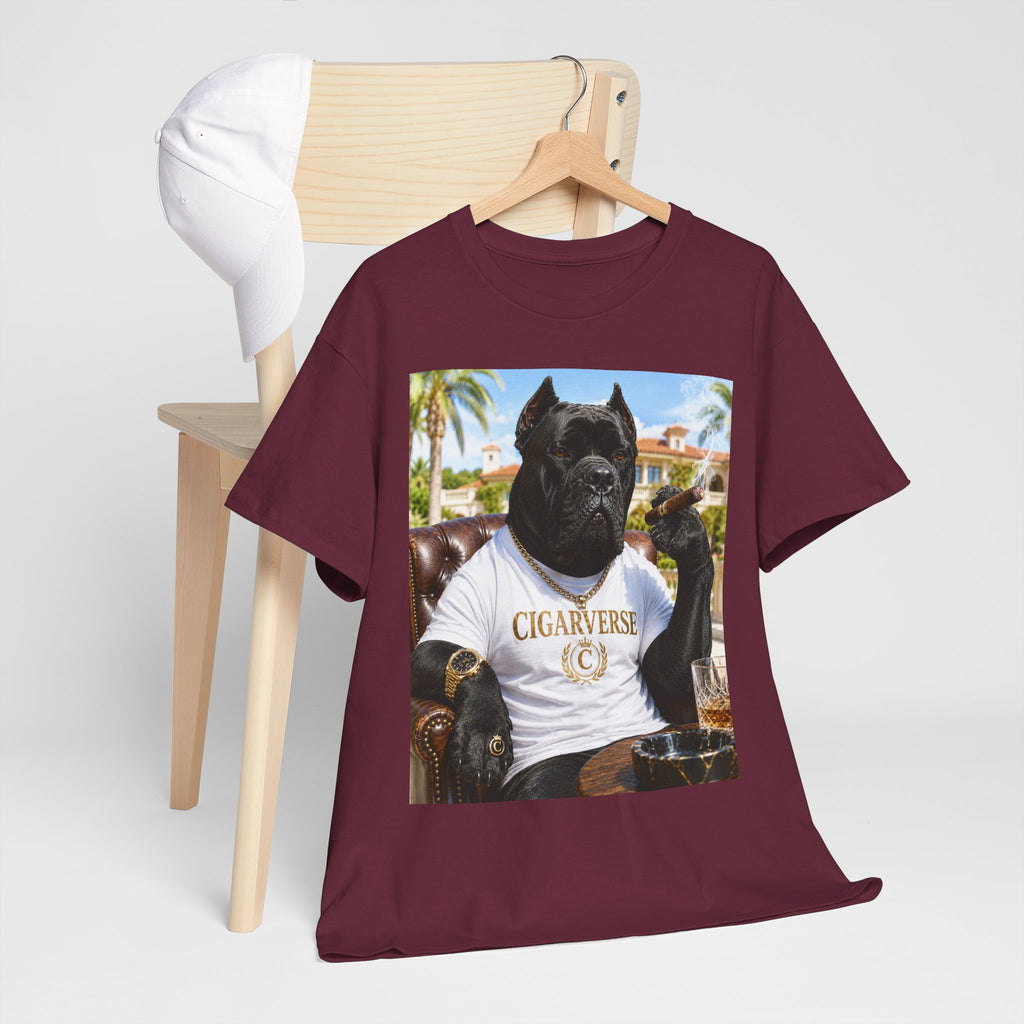 Cigarverse Graphic Tee — Vintage Smoker Dog Artwork