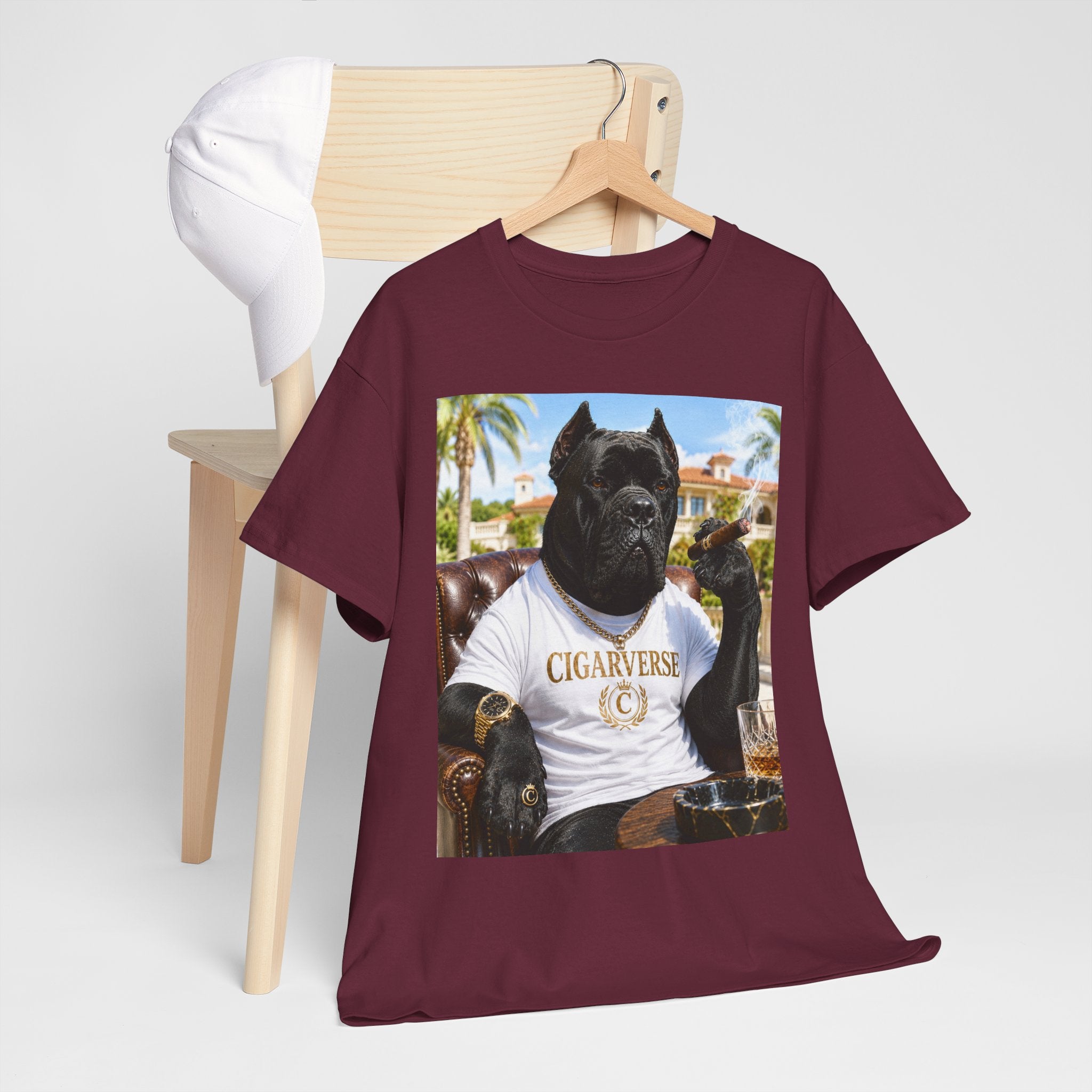 Cigarverse Graphic Tee — Vintage Smoker Dog Artwork