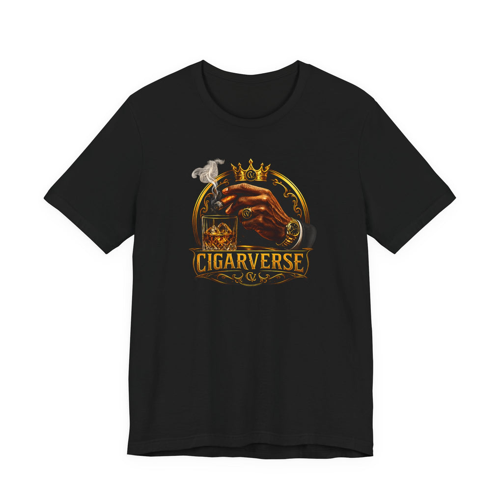Cigarverse Graphic Tee – Vintage Crowned Cigar & Whiskey Design