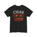 Cigar Verse Graphic Tee — Retro Sunglasses & Sunset Smoke Shirt