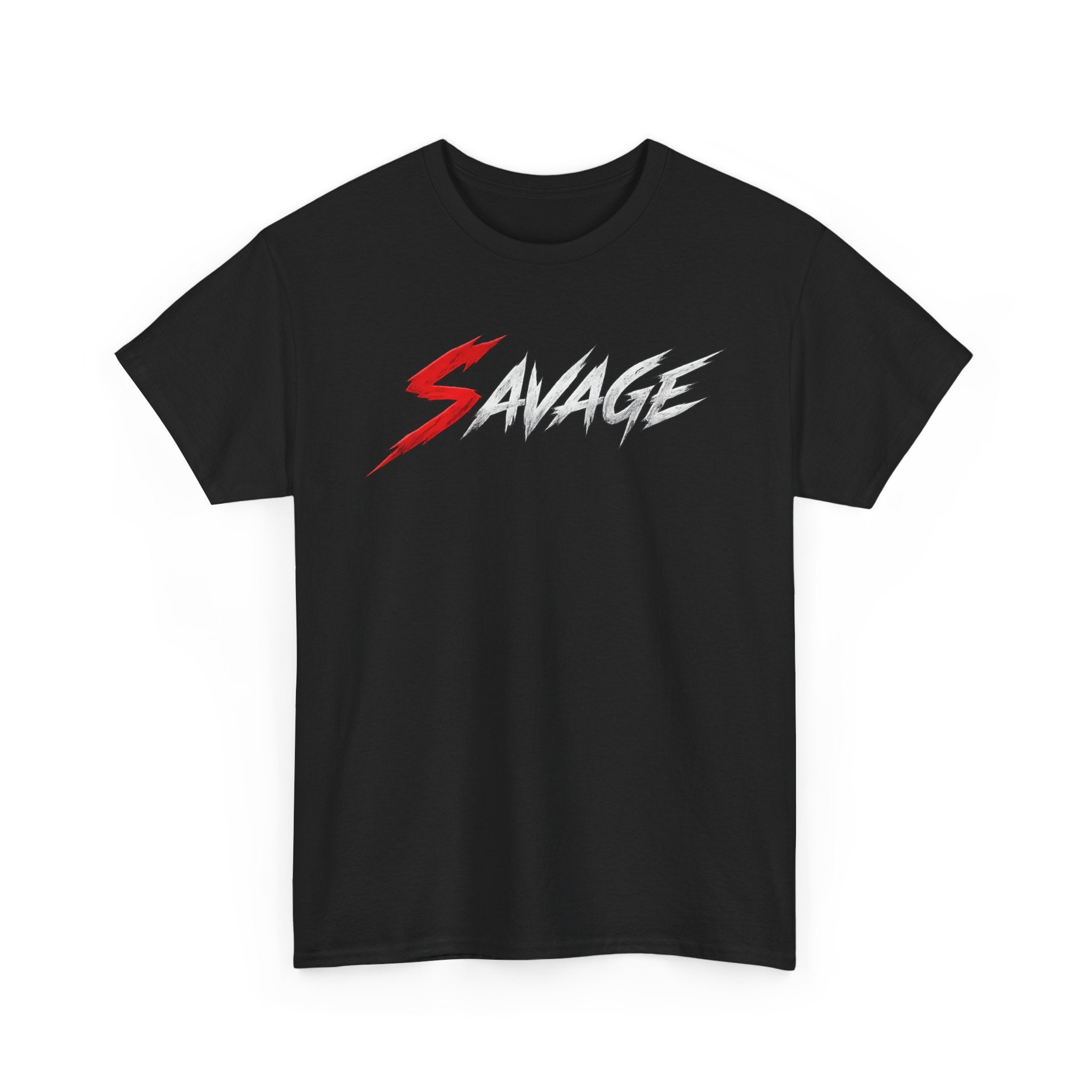 Savage Graphic Tee — Bold Red & White Streetwear T-Shirt