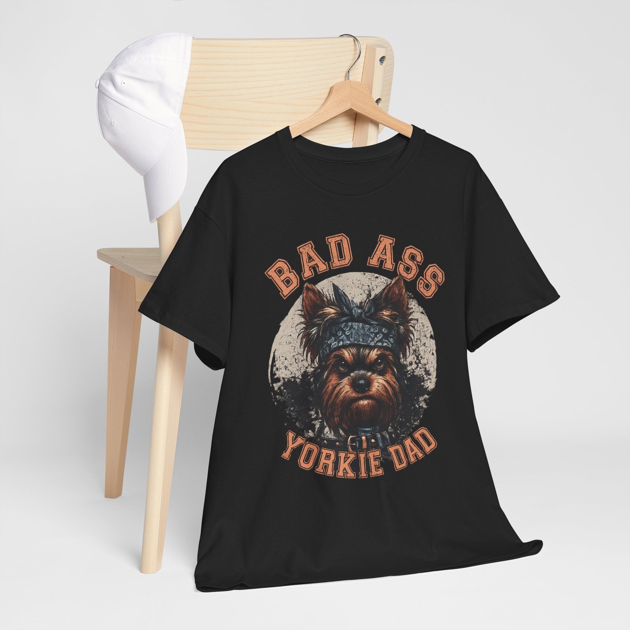 Bad Ass Yorkie Dad T-Shirt — Funny Yorkie Owner Tee