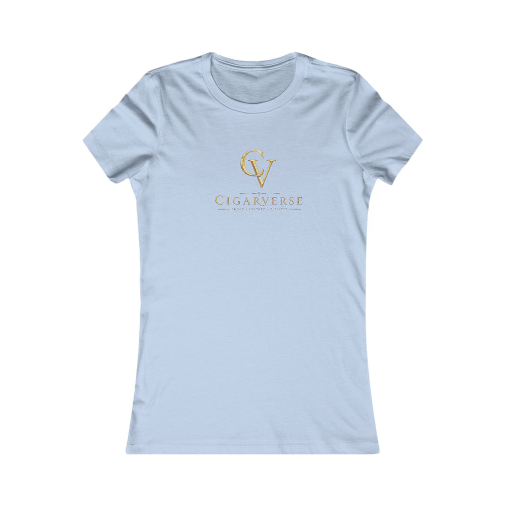 Women's CIGARVERSE Gold CV Logo Tee