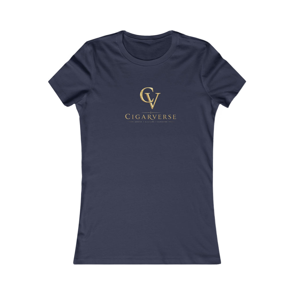 Women's CIGARVERSE Gold CV Logo Tee