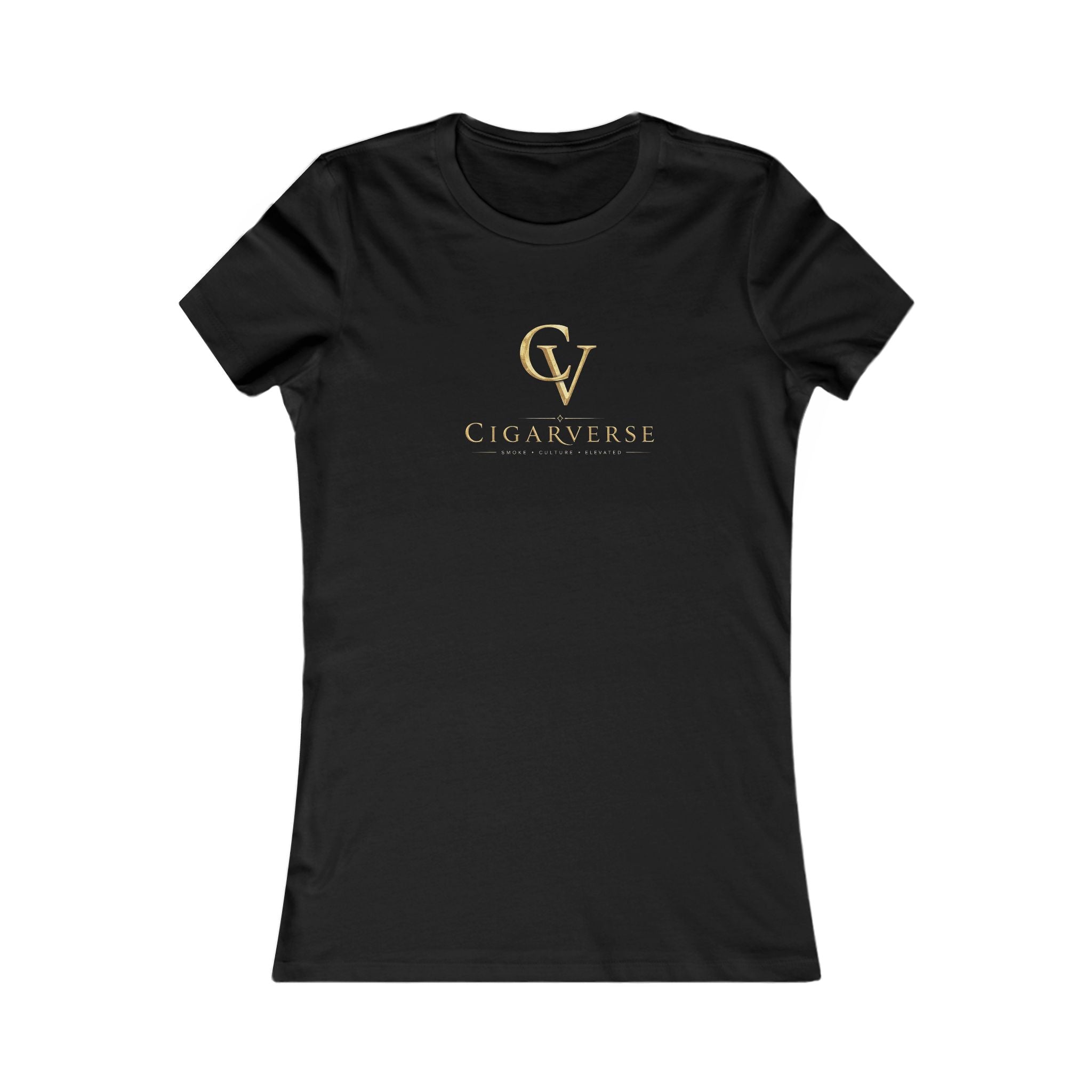 Women's CIGARVERSE Gold CV Logo Tee