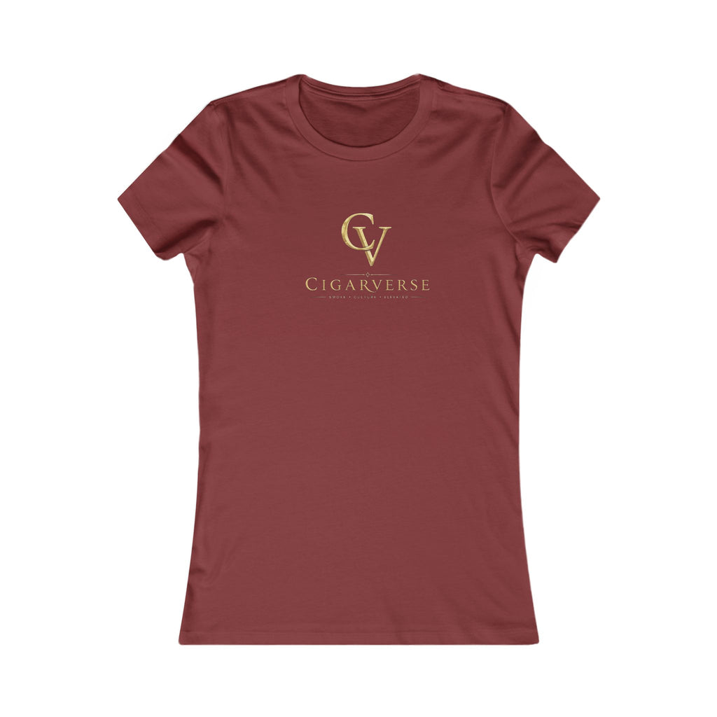 Women's CIGARVERSE Gold CV Logo Tee