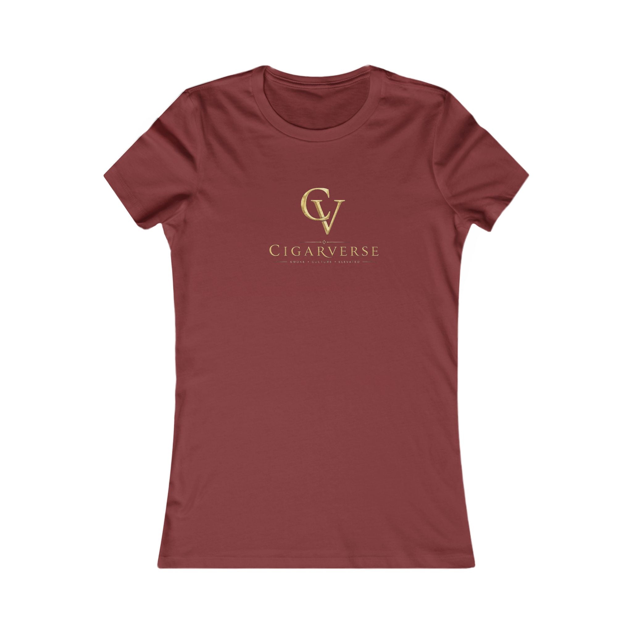 Women's CIGARVERSE Gold CV Logo Tee