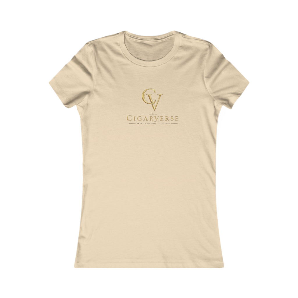 Women's CIGARVERSE Gold CV Logo Tee
